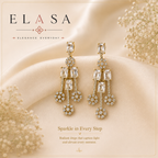 Crystal Cascade American Diamond Statement Earrings