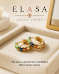 Premium Gold-Plated Meenakari Hoop Earrings