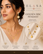Premium Gold-Plated Golden Disc Pendant Necklace