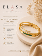 Modern Gold-Tone Open Bangle Bracelet