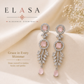 Blush Bloom Crystal Drop Earrings