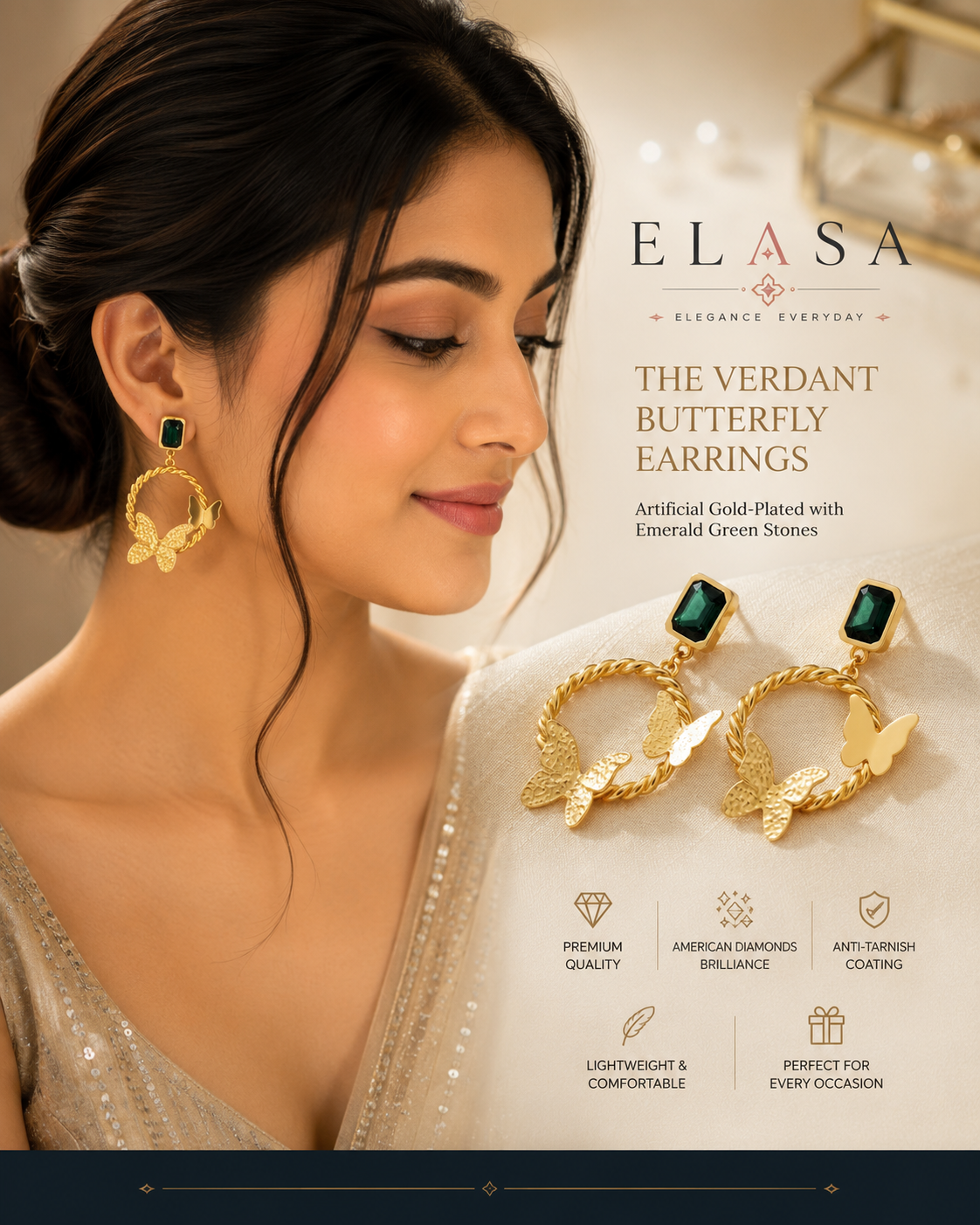Verdant Butterfly Earrings