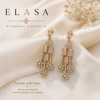 Blush Crystal Cascade Drop Earrings