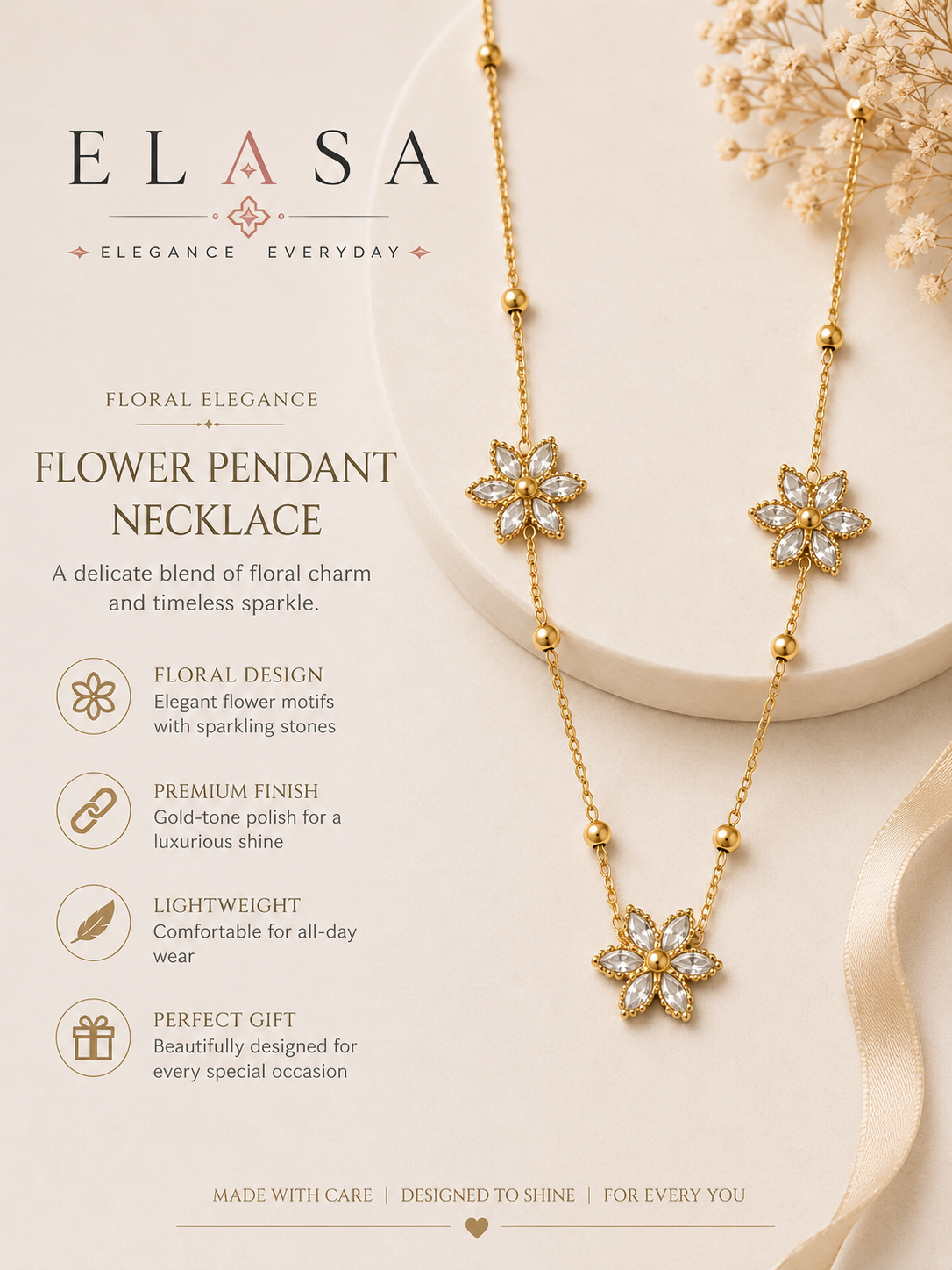 Floral Crystal Necklace