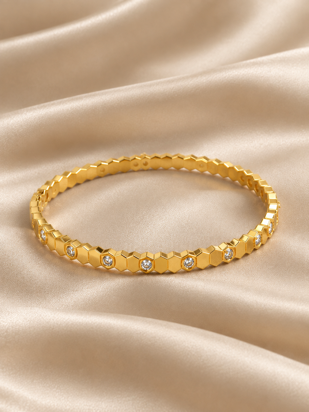 Aurora Hexa Crystal Bangle Bracelet