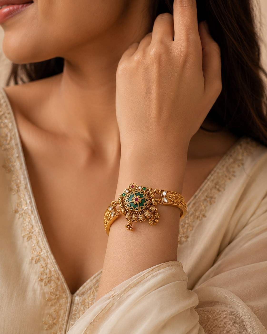 Premium Antique Temple Cuff Bracelet