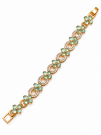 Mint Green Floral Gold-Tone Bracelet