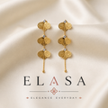Golden Blossom Triple Drop Earrings