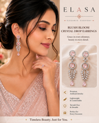 Blush Bloom Crystal Drop Earrings