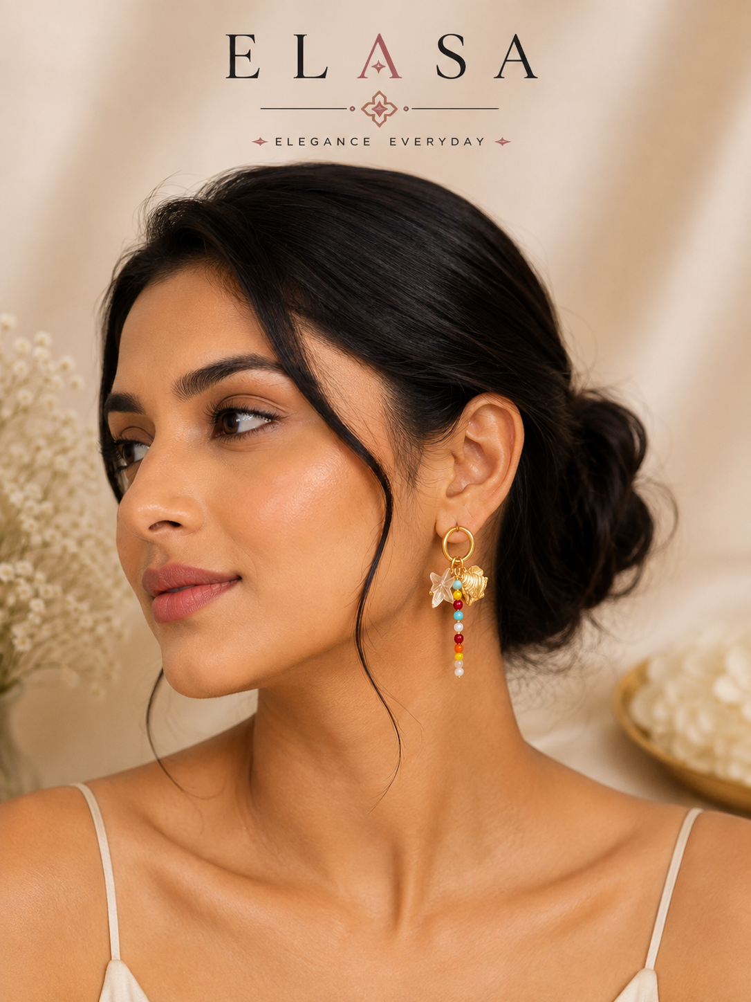 Tropical Fish Charm Hoop Earrings