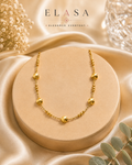 Geometric Gold Bead Station Necklace