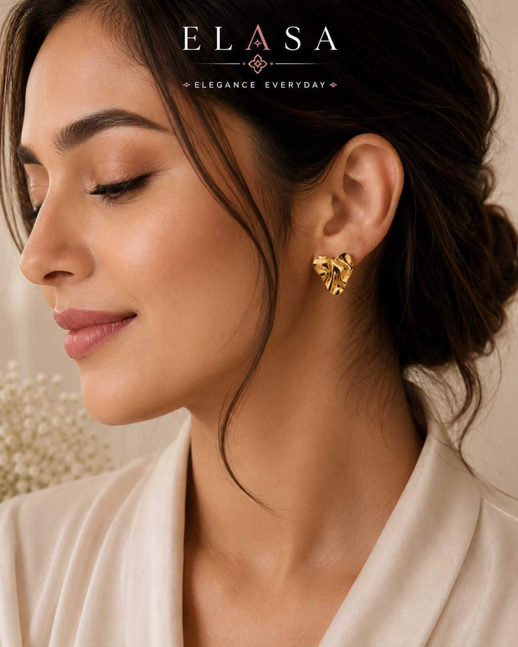 Premium Anti-Tarnish Heart Stud Earrings