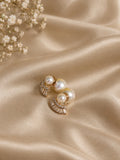 Premium Rose Gold Pearl Fan Stud Earrings