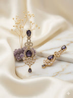 Royal Amethyst Floral Drop Earrings