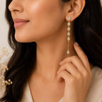 Timeless Sparkle Droplet Chain Earrings