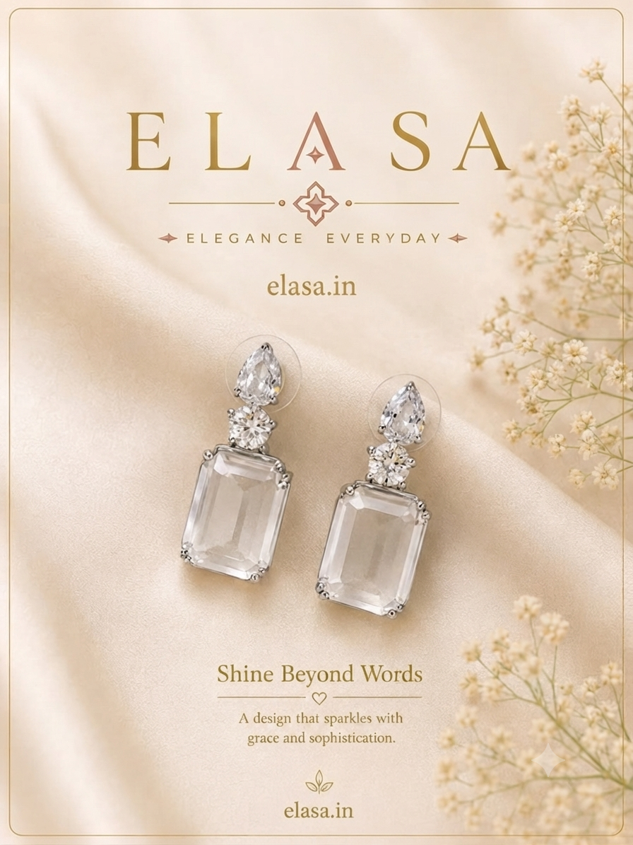 Crystal Radiance Emerald-Cut Statement Earrings