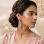 Blush Bloom Crystal Drop Earrings